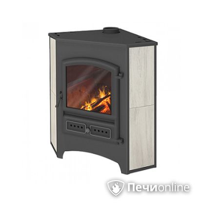 Печь-камин Этна (БКД) угловой беж. 9 кВт (150 кв.м) в Омске