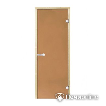 Дверь для бани Harvia Стеклянная дверь для сауны 7/19 коробка сосна бронза  D71901М в Омске